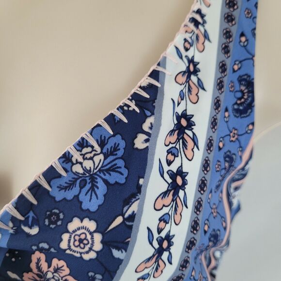 Mink Pink One Piece Swimsuit Size Small Blue Print Bounty Tie Front Womens - Picture 5 of 9